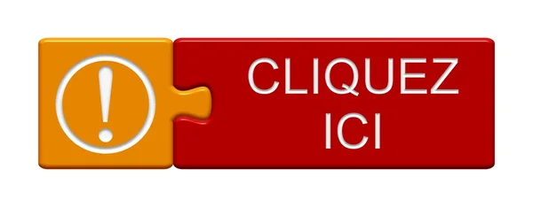 Pulsante Puzzle clicca qui in francese — Foto Stock