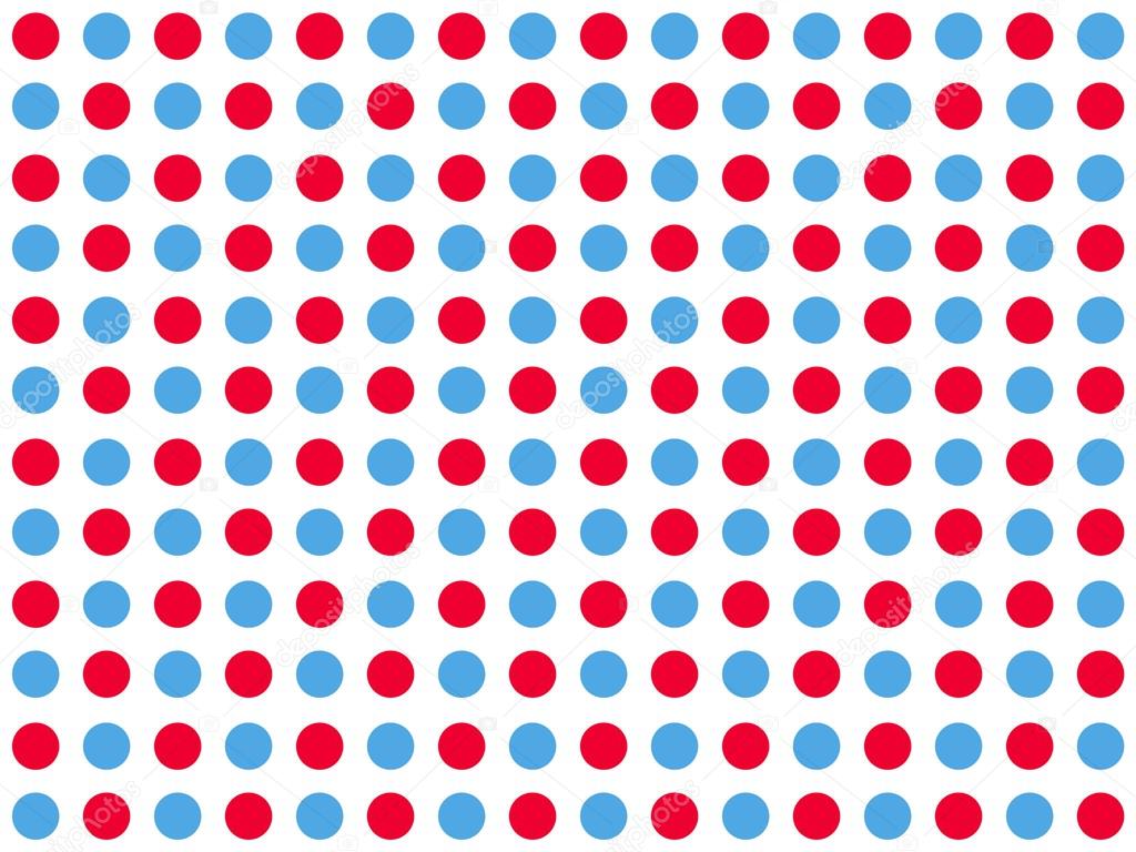 Dotted white Background with dots blue red
