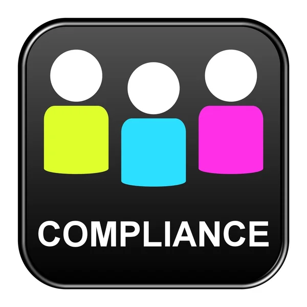 Black Button showing compliance — Stock Photo, Image