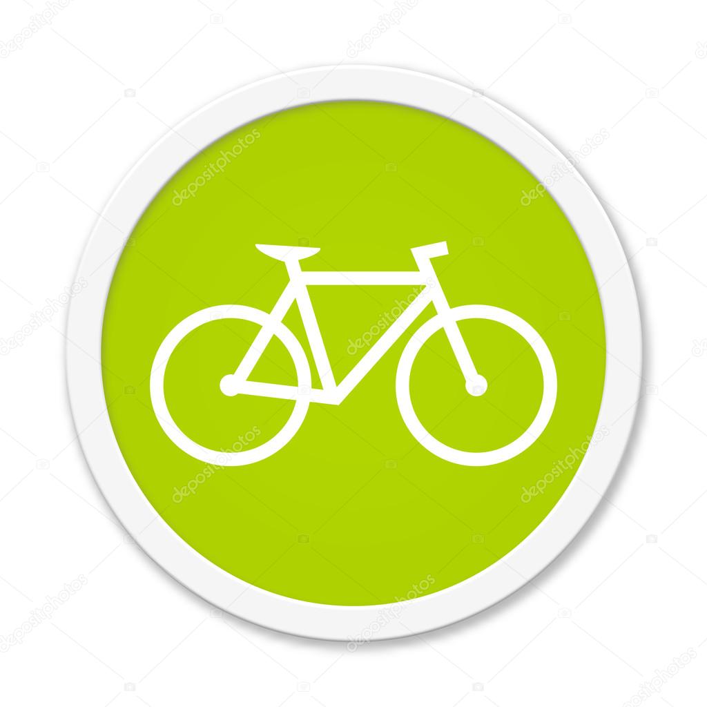 Rund Button showing bicycle
