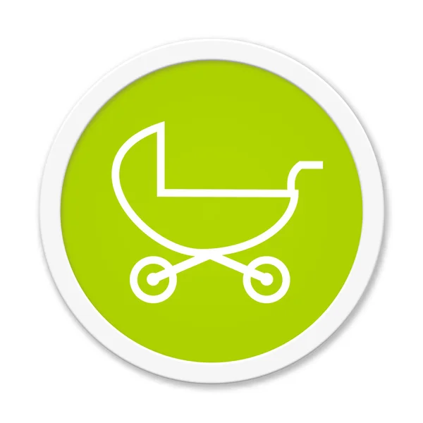Rund Button showing stroller — Stock Photo, Image