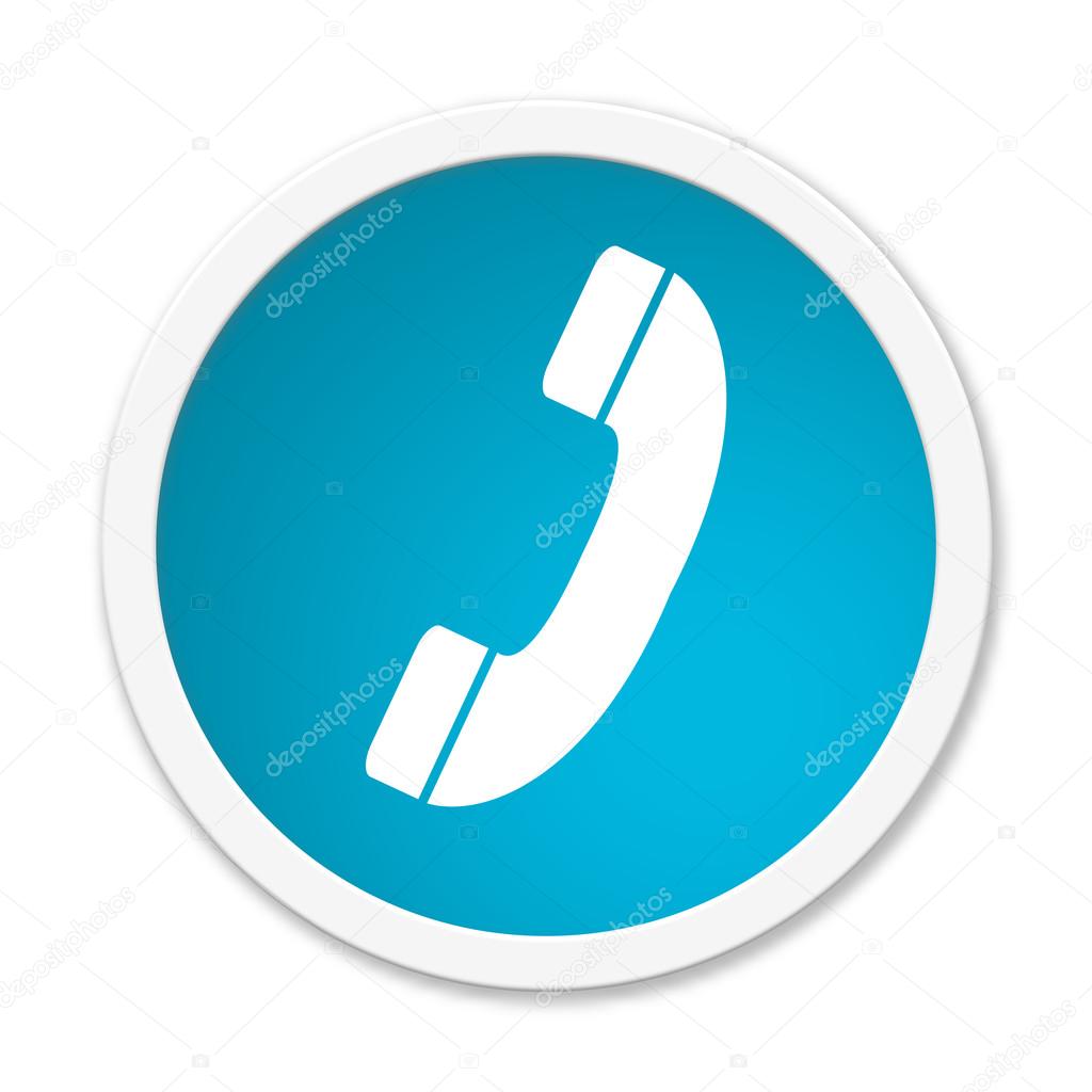 Rund Button showing telephone