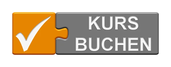 Puzzle Buttoncourse booking in german — Stock Photo, Image