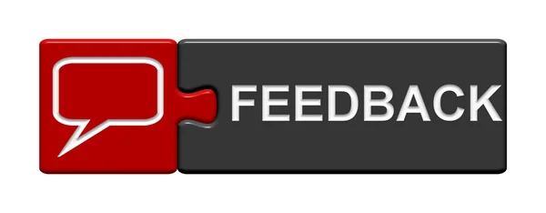 Puzzle Button Feedback red gray — Stock Photo, Image