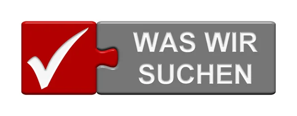 Puzzle-Knopf, was wir auf Deutsch suchen — Stockfoto