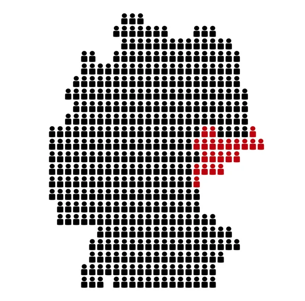 Mapa de Alemania de Iconos: Sajonia del Estado — Foto de Stock