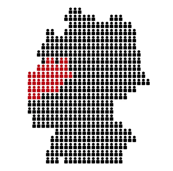 La mappa della Germania fatta di icone: Nordrhein Westfalen — Foto Stock