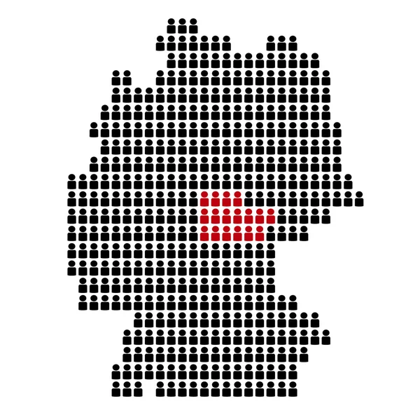 Mapa de Alemania de Iconos: Estado Turingia — Foto de Stock