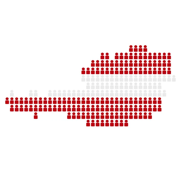 Ulusal renkleri simgeler ile Avusturya Haritası — Stok fotoğraf