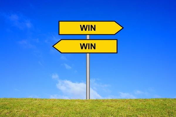 Signpost showing win and win — Stock Photo, Image