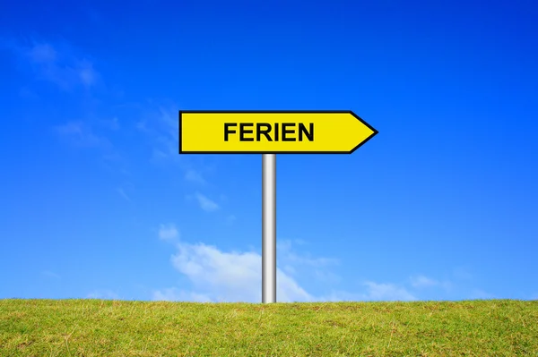 Signpost showing vacation german — Stock Photo, Image