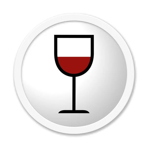 Rund Button showing glass of wine — Stock Photo, Image