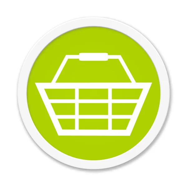 Rund Button showing basket — Stock Photo, Image