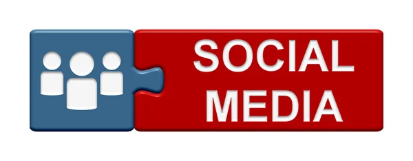 Pulsante Puzzle social media — Foto Stock