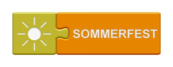 Puzzle Button summer party in german — Stock Photo, Image