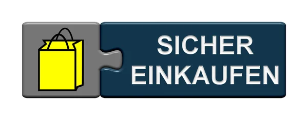 Puzzle-Knopf sichert Einkaufen in Deutschland — Stockfoto