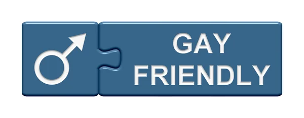 Bouton de puzzle gay friendly — Photo