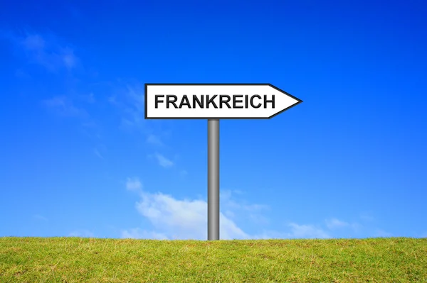 Signpost showing France german — Stock Photo, Image