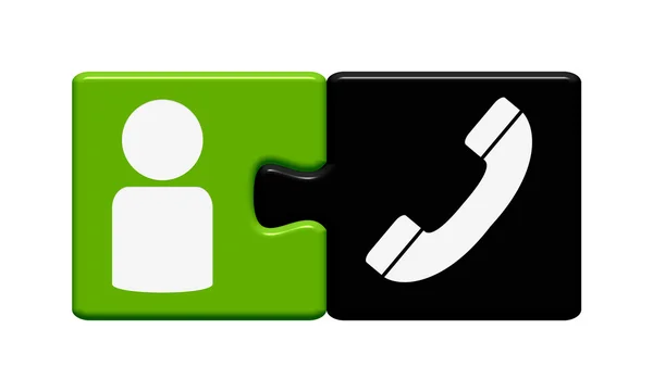 Button Puzzle telephone contact — Stock Photo, Image