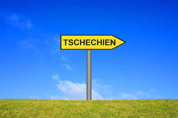 Signpost showing Czech german — Stock Photo, Image