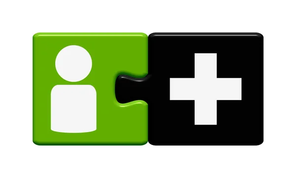 Button Puzzle Add friend — Stock Photo, Image