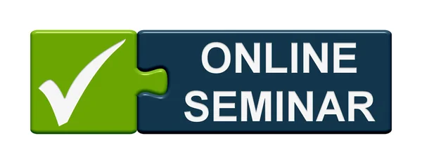 Puzzle Button showing Online Seminar — Stock Photo, Image