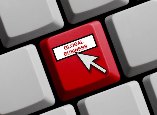 Computer Keyboard - Global Business — Stock Photo, Image