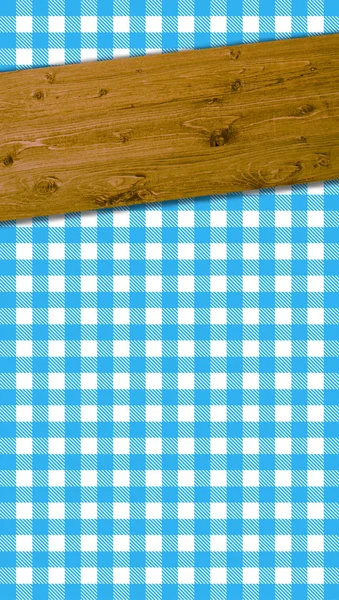 Tablecloths pattern blue white with wooden beams — Stock Photo, Image