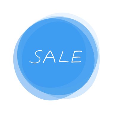 El yazısıyla yazılmış Mavi Düğme: İndirim