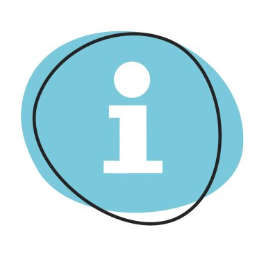 Beyaz simgeli mavi ağ düğmesi: Bilgi