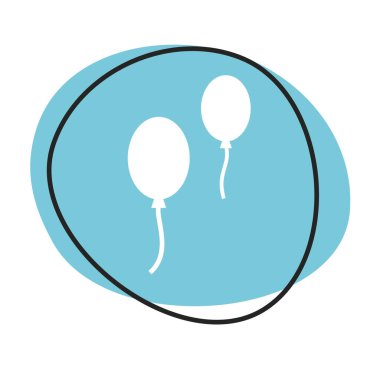 Beyaz simgeli mavi ağ düğmesi: Balonlar