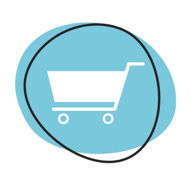 Beyaz simgeli mavi web düğmesi: Alışveriş