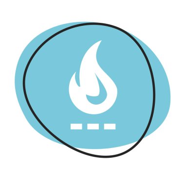 Beyaz simgeli mavi ağ düğmesi: Ateş