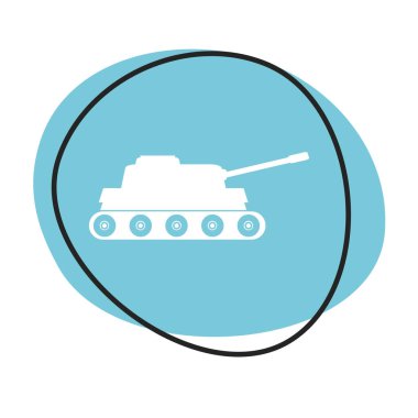 Beyaz simgeli mavi ağ düğmesi: Tank