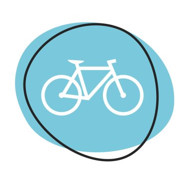 Beyaz simgeli mavi ağ düğmesi: Bisiklet