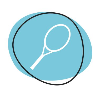 Beyaz simgeli mavi ağ düğmesi: Tenis