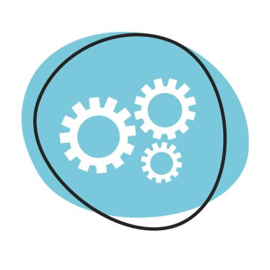 Beyaz simgeli mavi ağ düğmesi: çark