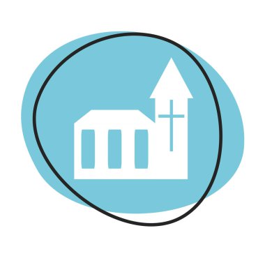 Beyaz simgeli mavi web düğmesi: Kilise