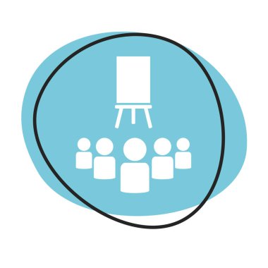 Beyaz simgeli mavi web düğmesi: Seminer