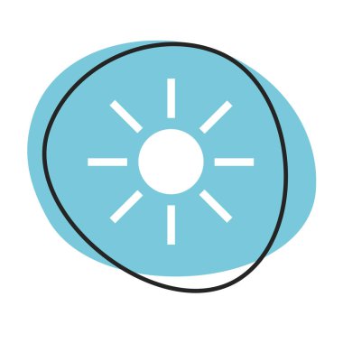 Beyaz simgeli mavi ağ düğmesi: Güneş