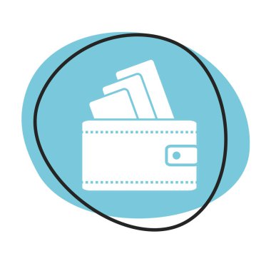 Beyaz simgeli mavi ağ düğmesi: Cüzdan