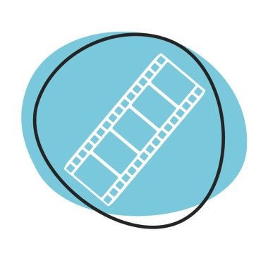 Beyaz simgeli mavi ağ düğmesi: Film