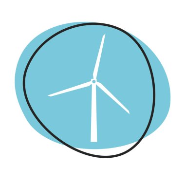 Beyaz simgeli mavi ağ düğmesi: Yel değirmeni
