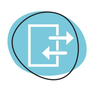 Beyaz simgeli mavi ağ düğmesi: Gir ve Çık