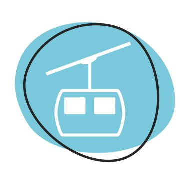 Beyaz simgeli mavi ağ düğmesi: Kablo Araba