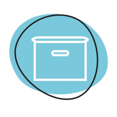 Beyaz simgeli mavi web düğmesi: Depolama Kutusu