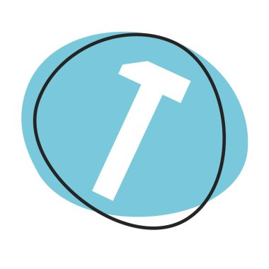 Beyaz simgeli mavi ağ düğmesi: Çekiç