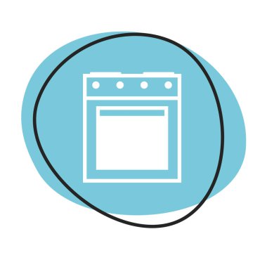 Beyaz simgeli mavi ağ düğmesi: Fırın