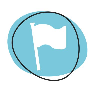 Beyaz simgeli mavi ağ düğmesi: Bayrak