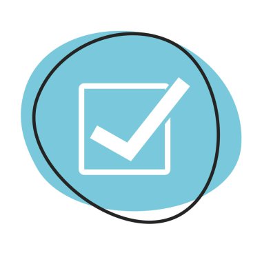 Beyaz simgesi olan mavi web düğmesi: İşaretle